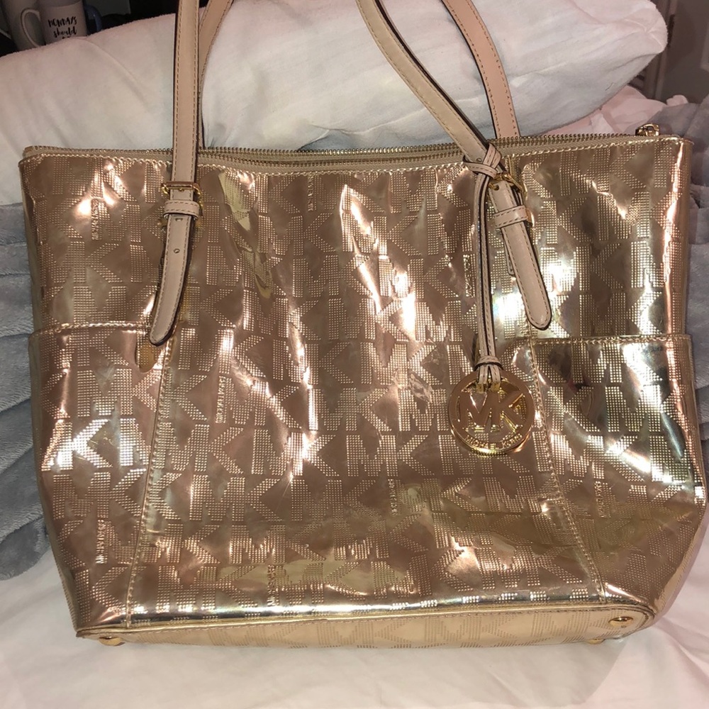 Gold Micheal Kors purse